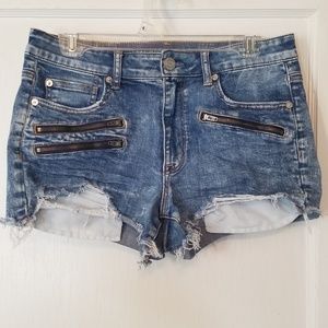 Destructed Hi-Rise Shortie Shorts
